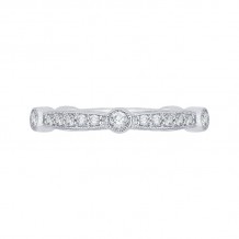 Shah Luxury 14K White Gold Round Diamond Wedding Band