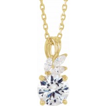 14K Yellow Sapphire & 1/10 CTW Diamond 16-18 Necklace