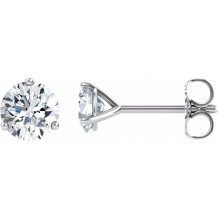 14K White 5 mm Round Forever Oneu2122 Moissanite Earrings