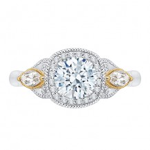 Shah Luxury 14k Two Tone Gold Diamond Semi-Mount Engagement Ring