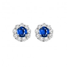 Gems One 14Kt White Gold Diamond (3/4Ctw) & Sapphire (5/8 Ctw) Earring