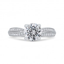 Shah Luxury 14K White Gold Diamond Engagement Ring (Semi-Mount)