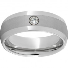 Serinium Band with one .06 Brilliant Round Diamond and Laser Satin Finish