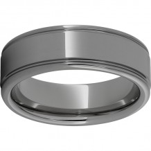 Rugged Tungsten  8mm Rounded Edge Polished Band