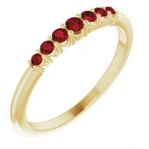 14K Yellow Mozambique Garnet Stackable Ring