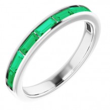 14K White Emerald Ring