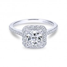 Gabriel & Co. 14k White Gold Contemporary Halo Engagement Ring