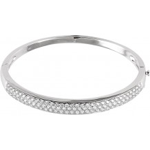 14K White 3 CTW Diamond Pave' Bangle 7 Bracelet