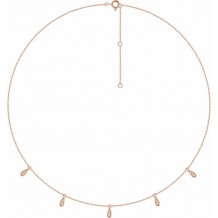 14K Rose 1/10 CTW Diamond 5-Station 16-18 Necklace