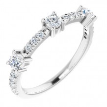 14K White 3/8 CTW Diamond Anniversary Band