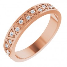 14K Rose 1/5 CTW Diamond Geometric Anniversary Band