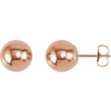 14K Rose 8 mm Ball Earrings