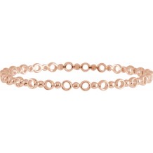 14K Rose 4.4 mm Geometric Bangle 7 Bracelet