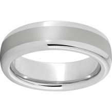 Serinium Domed Band with a 3mm Laser Satin Center