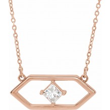 14K Rose 1/4 CTW Diamond Geometric 18 Necklace