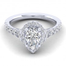 Gabriel & Co. 14k White Gold Entwined Halo Engagement Ring