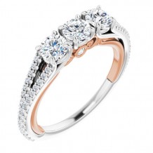 14K White & Rose 1 CTW Diamond Anniversary Band