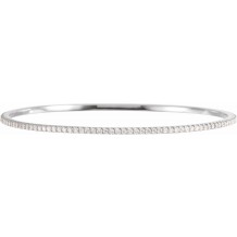 14K White 2 CTW Diamond Stackable Bangle 8 Bracelet