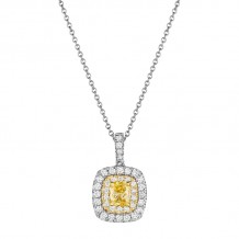 Henri Daussi Yellow Platinum Diamond Pendant