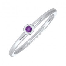 Gems One 10Kt White Gold Amethyst (1/20 Ctw) Ring