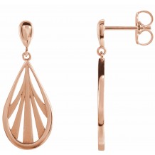 14K Rose Geometric Dangle Earrings