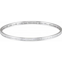 14K White  1 1/2 CTW Diamond Stackable Bangle 8 Bracelet