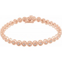 14K Rose 1 CTW Diamond 7 Bracelet