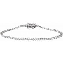 14K White 9/10 CTW Diamond 7 Line Bracelet