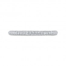 Shah Luxury 14K White Gold Round Cut Diamond Wedding Band