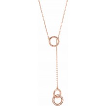 14K Rose 1/10 CTW Diamond Circle Y 16-18 Necklace