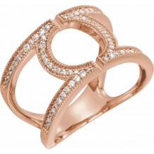 14K Rose 1/4 CTW Round Geometric Diamond Ring