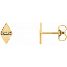 14K Yellow .025 CTW Diamond Geometric Earrings