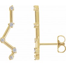 14K Yellow 1/10 CTW Diamond Constellation Earring Climbers