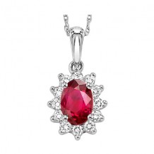 Gems One 14Kt White Gold Diamond (1/5Ctw) & Ruby (3/8 Ctw) Pendant