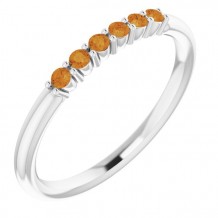 14K White Citrine Stackable Ring