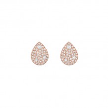 Henri Daussi 18k Rose Gold Diamond Stud Earrings