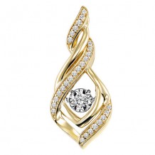 10K Two Tone Gold 1/7ct Diamond Rhythm Of Love Pendant