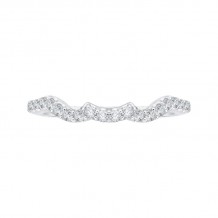 Shah Luxury 14K White Gold Round Diamond Half-Eternity Wedding Band