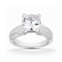 14k White Gold Diamond Semi-Mount Fancy Engagement Ring