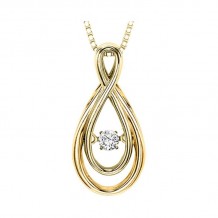 Gems One 14KT Yellow Gold & Diamond Rhythm Of Love Neckwear Pendant  - 1/10 ctw