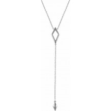 14K White Geometric Y 16-18 Necklace