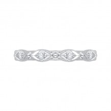Shah Luxury 14K White Gold Round Diamond Wedding Band