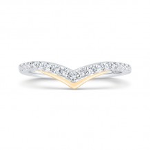 Shah Luxury 14K Two Tone Gold Diamond Contour Band