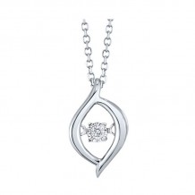 Gems One 10KT White Gold & Diamond Rhythm Of Love Neckwear Pendant  - 1/10 ctw