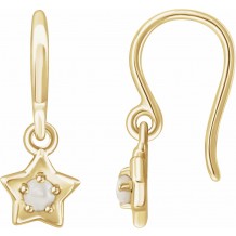 14K Yellow 3 mm Round June Youth Star Birthstone Earrings