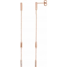 14K Rose 1/10 CTW Diamond Chain Earrings