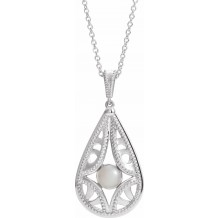 14K White Vintage-Inspired Freshwater Cultured Pearl 16-18 Necklace