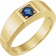 14K Yellow Sapphire Men's Ring