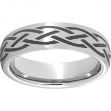 Serinium Domed Band with a Braid Laser Engraving