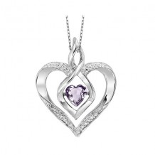 Gems One Silver Diamond (1/50 Ctw) & Syn Alexandrite (1/4 Ctw) Pendant